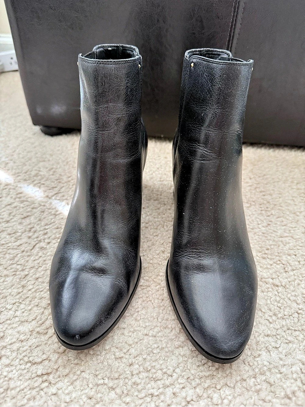 Calvin Klein Felda Black Block Heel Ankle Boots